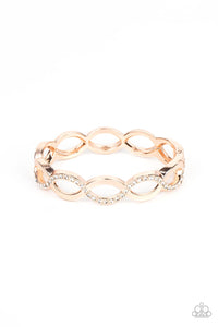 Tailored Twinkle - Rose Gold & Rhinestone Bracelet - Sabrina's Bling Collection