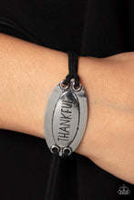 Load image into Gallery viewer, Thankful Tidings - Black Suede &quot;thankful&quot; Bracelet - Sabrinas Bling Collection