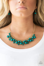 Load image into Gallery viewer, Tour de Trendsetter - Green &amp; Gold Necklace - Sabrina&#39;s Bling Collection