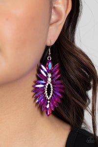 Turn up the Luxe - Pink Iridescent Rhinestone Earrings - Sabrina's Bling Collection