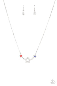 United We Sparkle - Multi Red, White & Blue Necklace - Sabrina's Bling Collection