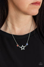 Load image into Gallery viewer, United We Sparkle - Multi Red, White &amp; Blue Necklace - Sabrina&#39;s Bling Collection