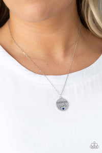 American Girl - Blue and silver necklace- Paparazzi Jewelry Necklace with Free Earrings - Sabrina's Bling Collection