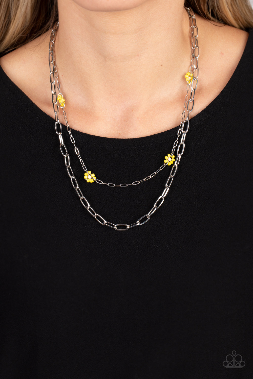 Bold Buds - Yellow Necklace - Sabrinas Bling Collection