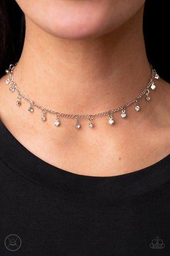 Bringing SPARKLE Back - White Rhinestone Choker Necklace - Sabrina's Bling Collection