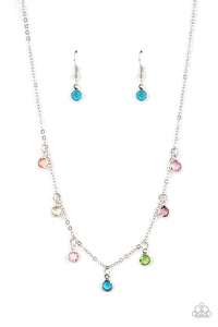 Carefree Charmer - Multi Rhinestone Necklace - Paparazzi Accessories