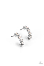 Load image into Gallery viewer, Carefree Couture - White Hoop Earrings - Sabrina&#39;s Bling Collection