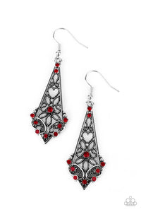 Casablanca Charisma - Red Filigree Earrings - Sabrina's Bling Collection