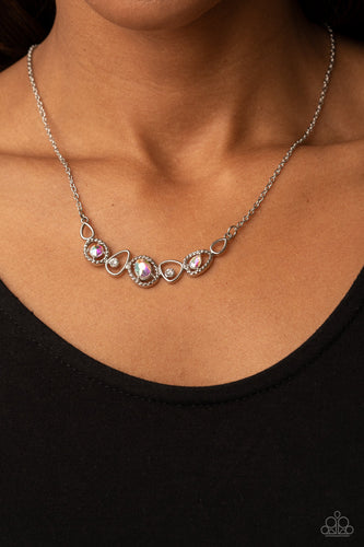 Celestial Cadence - Multi Oil Spill Rhinestone Necklace - Sabrina's Bling Collection