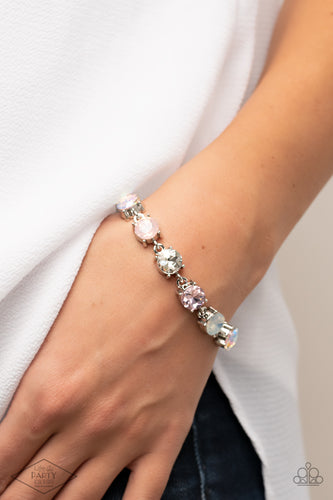 Celestial Couture - Pink, White & Iridescent Bracelet - Sabrina's Bling Collection