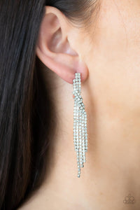 Cosmic Candescence - White Rhinestone Earrings - Sabrina's Bling Collection