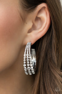 Cosmopolitan Cool - White Hoop Earrings - 2022 EMP Exclusive - Sabrina's Bling Collection