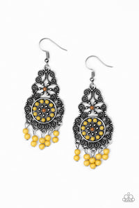 Courageously Congo - Yellow Earrings Paparazzi Jewelry - Sabrina's Bling Collection