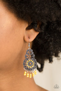 Courageously Congo - Yellow Earrings Paparazzi Jewelry - Sabrina's Bling Collection