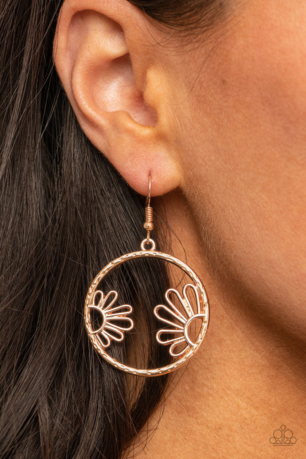 Demurely Daisy - Rose Gold Earrings - Sabrina's Bling Collection