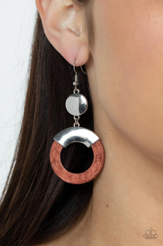 ENTRADA at Your Own Risk - Brown Stone Earrings - Sabrina's Bling Collection