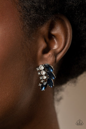 Flawless Fronds - Blue & White Earrings - Sabrina's Bling Collection