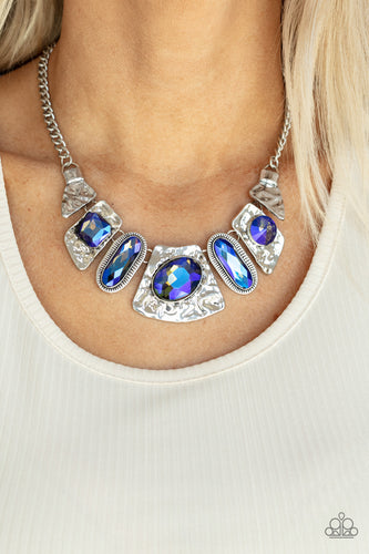 Futuristic Fashionista - Blue Oil Spill Necklace - Sabrina's Bling Collection