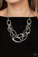 Load image into Gallery viewer, Game OVAL - Silver Hammered Necklace - Sabrinas Bling Collection