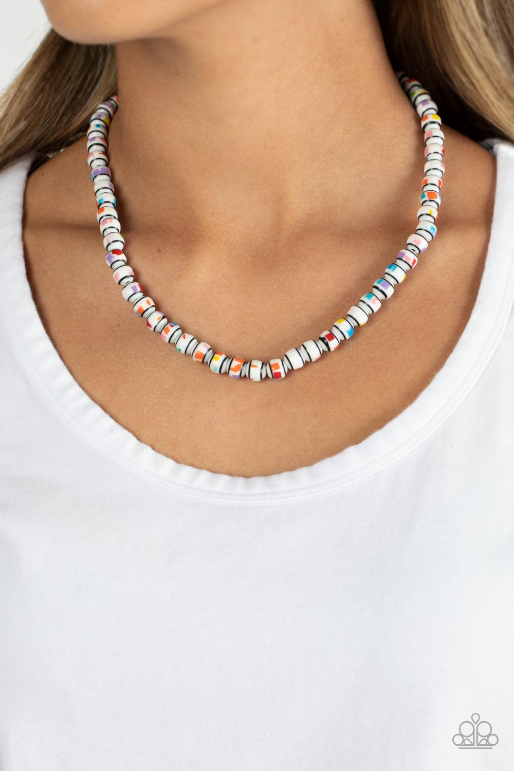 Gobstopper Glamour - White Necklace - Sabrina's Bling Collection