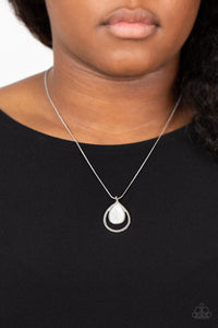 Gorgeously Glimmering - White Teardrop Necklace - Sabrina's Bling Collection