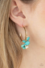 Load image into Gallery viewer, Gorgeously Grounding - Gold &amp; Turquoise Hoop Earrings - Sabrina&#39;s Bling Collection
