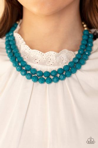 Greco Getaway - Blue & Gold Necklace - Sabrina's Bling Collection