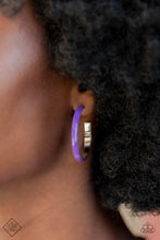 Load image into Gallery viewer, Groovy Glissando - Purple Hoop Earrings - December 2022 Fashion Fix - Sabrina&#39;s Bling Collection