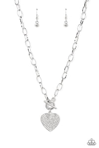 If You LUST - White Heart Toggle Necklace - Sabrina's Bling Collection