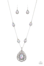 Load image into Gallery viewer, Magical Masquerade - Silver Iridescent Teardrop Necklace - Paparazzi Accessories