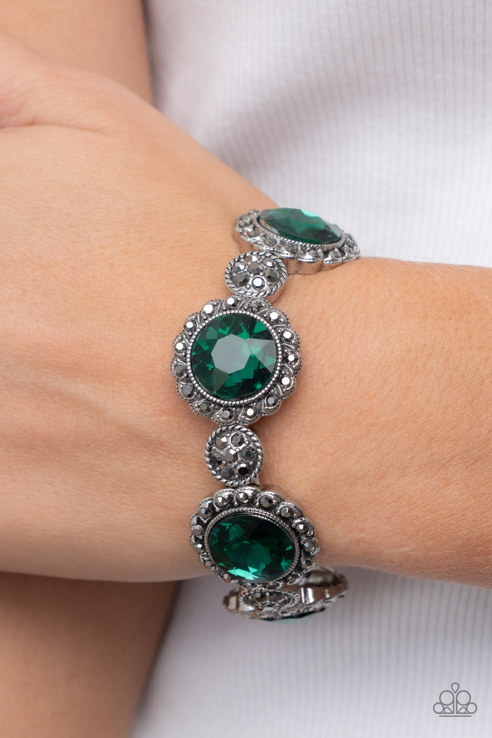 Palace Property - Green Rhinestone Bracelet - Sabrinas Bling Collection