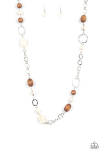 Prairie Reserve - White Stone & Wood Necklace - Sabrina's Bling Collection