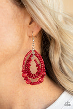 Load image into Gallery viewer, Prana Party - Red Stone &amp; Seed Bead Earrings - Sabrina&#39;s Bling Collection