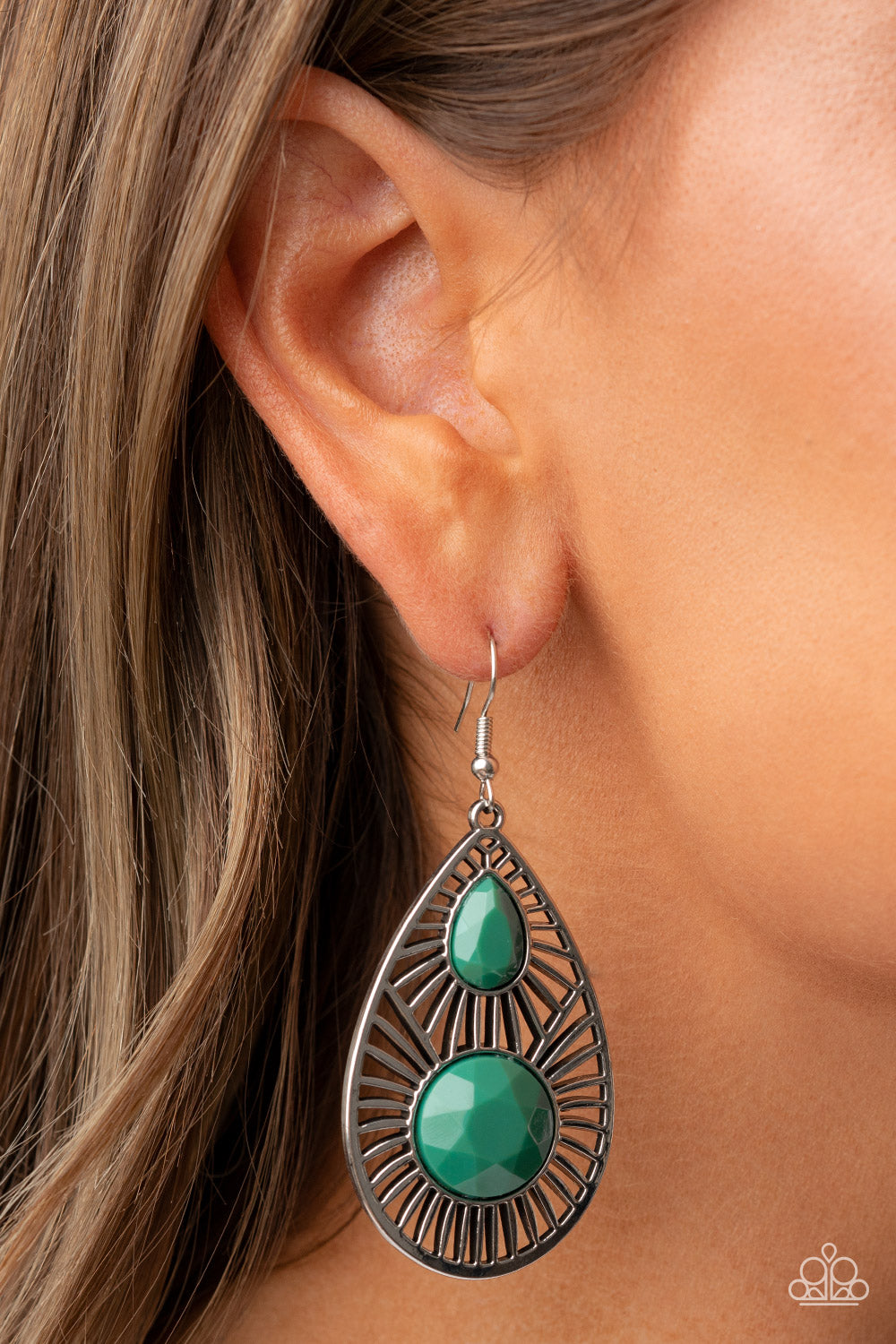 Prima Donna Diva - Green Earrings - Sabrina's Bling Collection