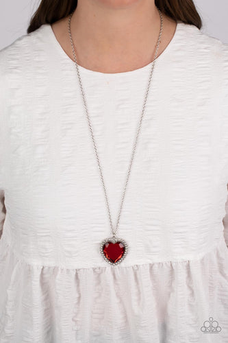 Prismatically Twitterpated - Red Heart Necklace - Sabrinas Bling Collection