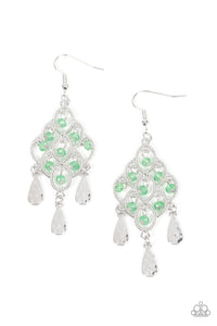 Sentimental Shimmer - Green Filigree Earrings - Sabrina's Bling Collection