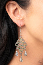 Load image into Gallery viewer, Sentimental Shimmer - Green Filigree Earrings - Sabrina&#39;s Bling Collection