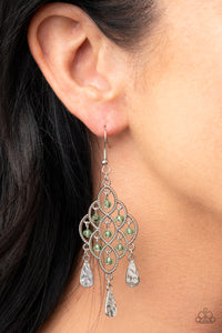 Sentimental Shimmer - Green Filigree Earrings - Sabrina's Bling Collection