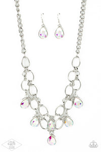 Show-Stopping Shimmer - Multi Iridescent Rhinestone Necklace - Sabrina's Bling Collection