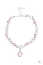 Load image into Gallery viewer, Truly Lovely - Pink Rhinestone Heart Bracelet - Sabrina&#39;s Bling Collection