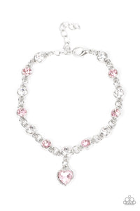 Truly Lovely - Pink Rhinestone Heart Bracelet - Sabrina's Bling Collection