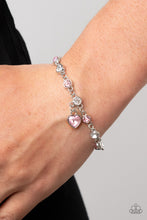 Load image into Gallery viewer, Truly Lovely - Pink Rhinestone Heart Bracelet - Sabrina&#39;s Bling Collection