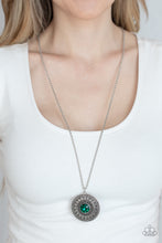 Load image into Gallery viewer, Aztec Apex - Green Amulet Necklace - Sabrina&#39;s Bling Collection