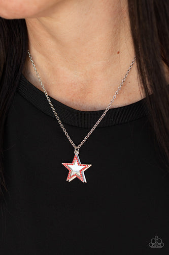 American Anthem - Red Rhinestone Star Necklace - Sabrina's Bling Collection