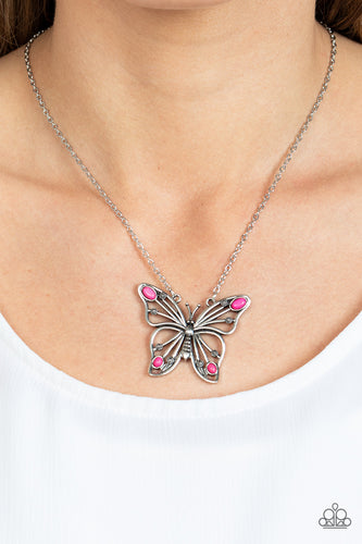 Badlands Butterfly - Pink Butterfly Necklace - Sabrina's Bling Collection