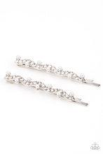 Load image into Gallery viewer, Ballroom Banquet - White Rhinestone &amp; Pearl Hair Clips - Sabrina&#39;s Bling Collection