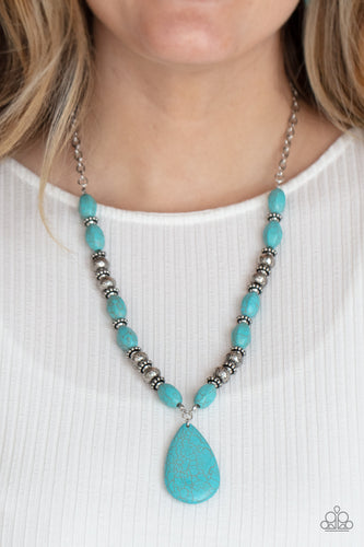 Blazing Saddles - Blue Necklace - Sabrina's Bling Collection