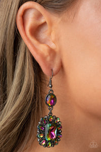 Capriciously Cosmopolitan - Multi Oil Spill Rhinestone Earrings - Sabrinas Bling Collection