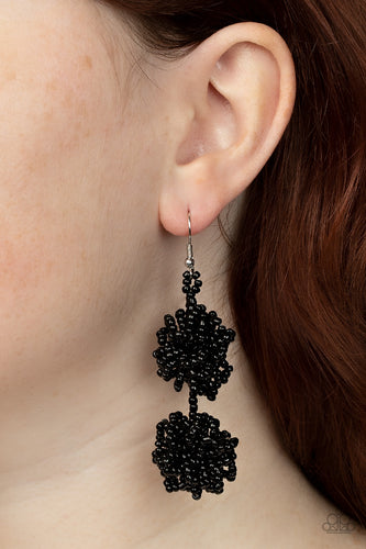 Celestial Collision - Black Seed Bead Earrings - Sabrina's Bling Collection