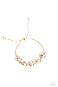 Classically Cultivated - Gold & White Rhinestone Bracelet - Sabrinas Bling Collection